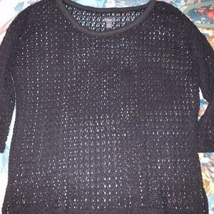 American Eagle knit see through high low sweater